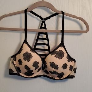 Pink padded racer back bra